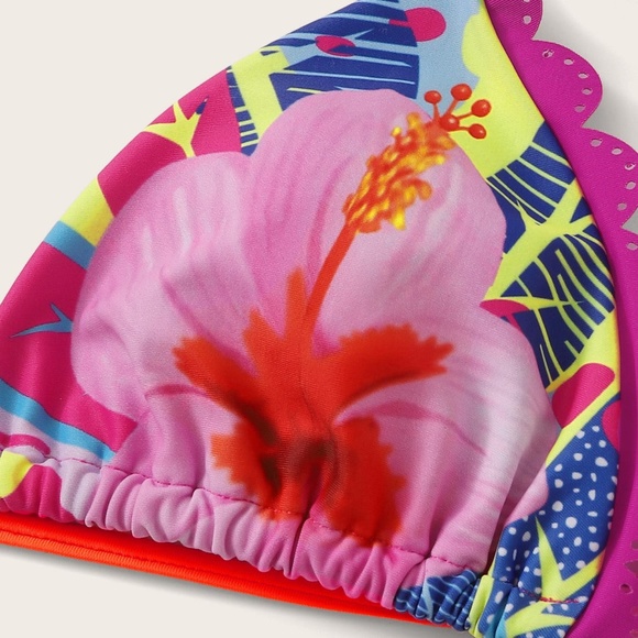 Bright Floral Tropical 2 Piece Swimsuit - Picture 4 of 9